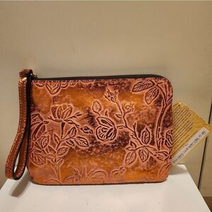 NWT Patricia Nash "Cassini Florence" in Burnt Coral Zip Clutch/Wristlet Ret.$89